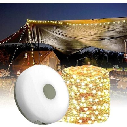 Ladattava USB-telttavalaisin, 2-in-1 LED-telttavalaisin magneettikoukulla, 10 m lämmin valo ulkokoristeluun, yhteensopiva Philipsin kanssa