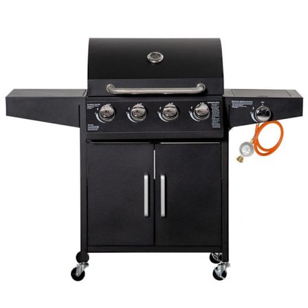 Rootz Gasgrill - BBQ Med 3 Brännare - Mobil Grillvagn Med 4 Hjul