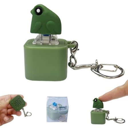 Keyboard Clicker Frø Legetøj til Voksne - Genopladelig Sensorisk Fidget Nøglering med Farverige Lys til Angstlindring, Grøn