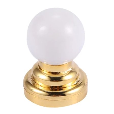 1:12 Dukkehus Miniatur Globus Hvid Loftslampe LED-Belysning Lampe Med Batteri