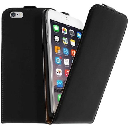 Mobilskal - Apple - iPhone 6 Plus - Syntetläder - Svart - Magnetisk stängning