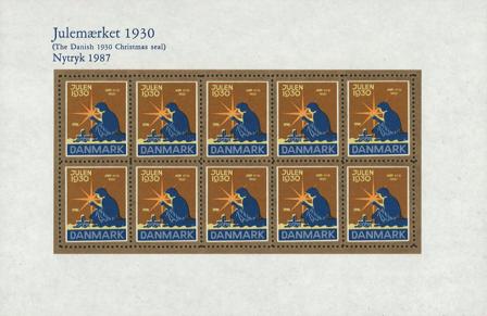 Danmark 1987 - julmärkeark 1930 - Nytryk - Postfrisk