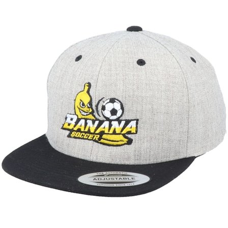 Iconic - Grå snapback Keps - Kids Kids Banana Soccer Heather Grey/Black Snapback @ Hatstore
