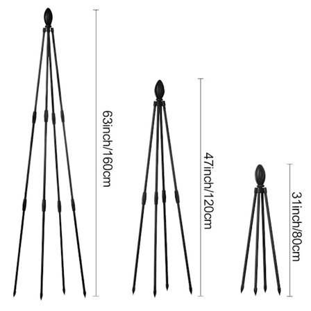 Hagespalier metallplantestøtte SVART 1 1
