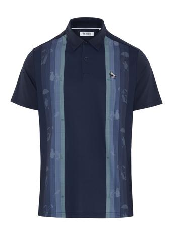 Pete ́s Vertical Colour Block Print Navy Original Penguin Golf