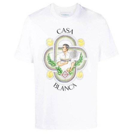 Casablanca Herr Le Joueur T-Shirt XL Vit