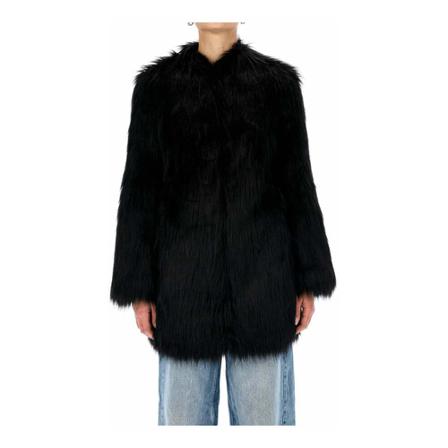 Patrizia Pepe Faux Fur & Shearling Jakke Sort, Dame