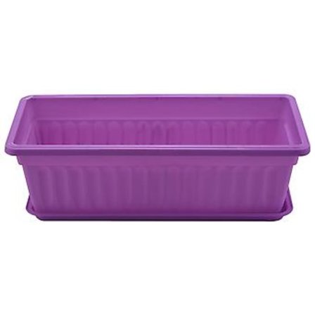 3 stk 17 tommers lilla blomster vinduskasse i plast for vinduskarmen, terrassen, hagen, hjemmeinnredning