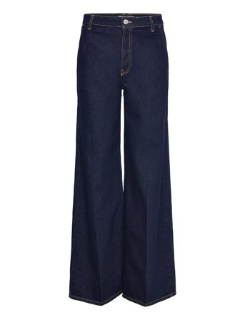 Mango | High-Rise Wide Leg Rinse-Wash Jeans | 32