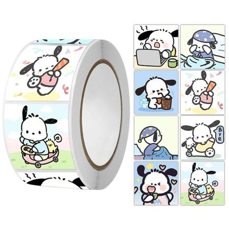 1 rulle med højkvalitets tegneserie Pasha hundeklistermærker søde Crayon Shin-chan klistermærke strimmel kreative baggrundsemoticon-klistermærker