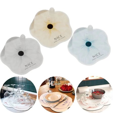 3X Avrinningsmatta, Köksbänksabsorberande Dyna, 30 x 30 cm Diskbänksunderlägg, Avrinningsdyna för Byrå, Kran, Kök, Badrum