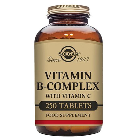 Solgar Vitamin B-Complex+C 250 tabl., Helse & Madvarer, B-vitamin, B3 Vitamin