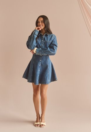 BUBBLEROOM-Denim Mini Dress-XL