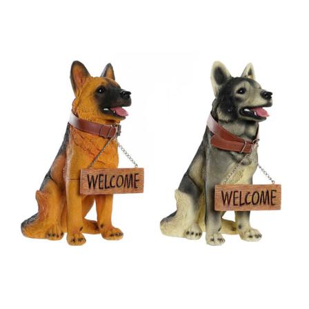 Dekorativ Trädgårdsfigur Dkd Home Decor Beige Brun Harts Hund (2