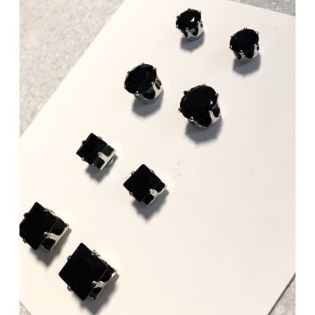 1par Magnet örhängen med svarta stenar