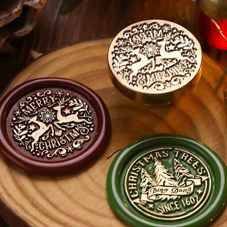 Christmas Wax Seal Stamps Head Retro Santa Claus Brass Sealing Lacquer Head Tools DIY Party Invitation Envelope Gift Craft