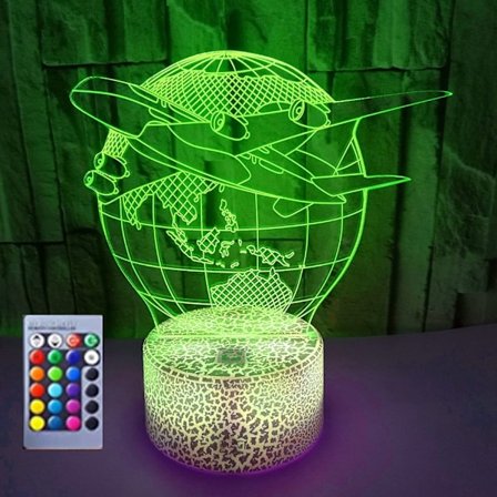 3D Fly Natlampe Illusion Natlampe 16 Farve Chan