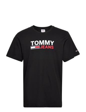 Tjm Reg Corp Logo Tee T-shirt Sort Tommy Jeans