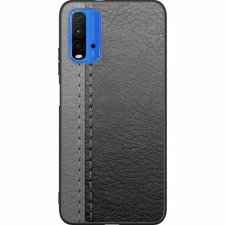 Xiaomi Redmi 9t Svart Skal Black & Grey Leather