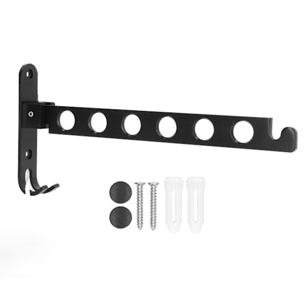 Sammenleggbar Kleshenger Plassbesparende 90° Sammenleggbart Klesstativ med 6 Hull Svart