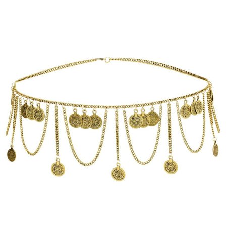 Metalliketju vyö Kolikko Tupsu riipus vyötärönauha GOLD B GOLD B