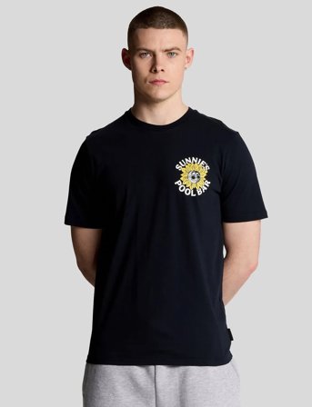 Lyle & Scott Sunnies Pool Bar Graphic T-Shirt - Black - S