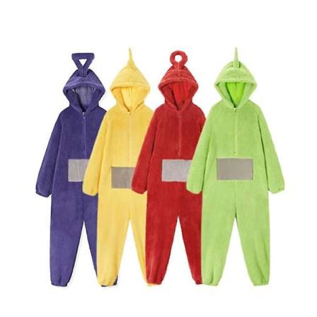 Teletubbies paksu koralli fleece pyjama, yksivärinen, miehille/naisille red M