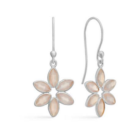 Frk. Lisberg Fleur øreringe chalcedon Pink, Dame, Størrelse: ONE Size