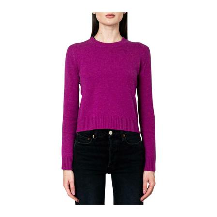 Lisa Yang Round-neck Strik Lilla, Dame Striktrøjer