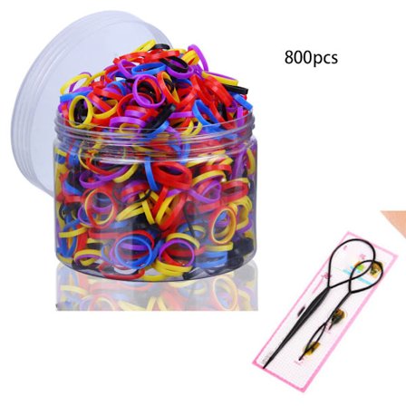 800 stk. (farve) elastiske hårbånd, hårelastikker, små hårbånd