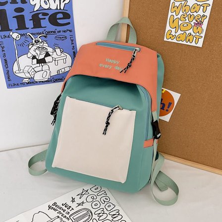 Student skolväska skolväska kvinnlig junior high school student år ny liten fräsch student ryggsäck stor kapacitet-grön