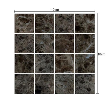 10 stk Vanntette fliser Mosaikk klistremerke Kjøkken Bad Toalett Lim Moderne Enkelhet Mugg-sikker Fuktighetsbestandig PVC Tapet 10*10cm grå brun