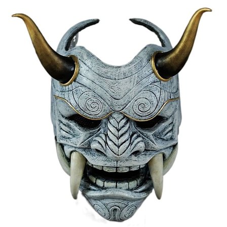 Halloween Akabane Maske Hovedbeklædning Samurai Noh Kabuki Prajna Djævel Cosplay Maske