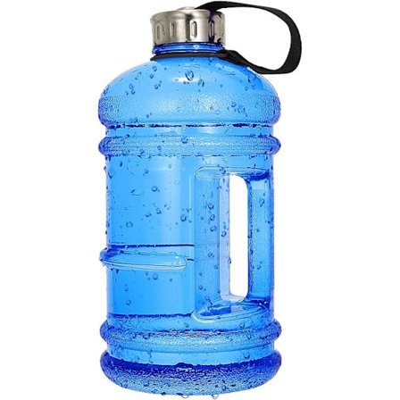 2,2L/73 OZ stor vandflaske med håndtag, stor lækagesikker sportskande med håndtag, kæmpe BPA-fri PETG plast bred mund drikkebeholder flaske