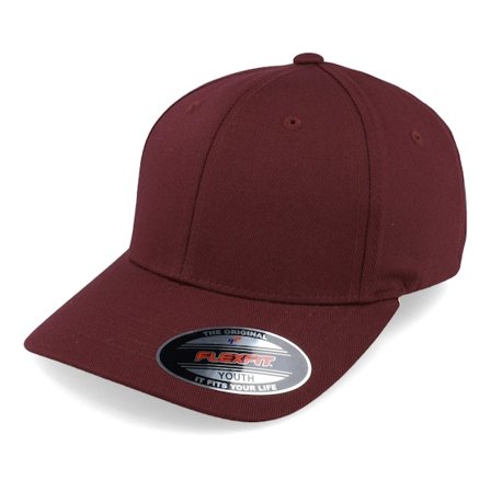 Flexfit - Rouge flexfit Casquette - Kids Wooly Combed Maroon Flexfit @ Hatstore