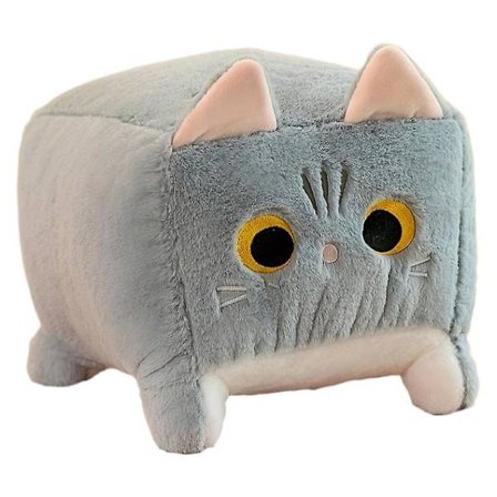 Dyre firkantet lomme kat dukke plys legetøj kat kradser klud dukke killing dukke gave(grå)