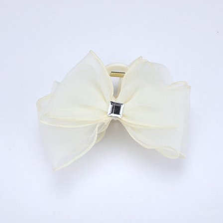 Bowknot Grab Clip Kamskjell Hårklemme HVIT