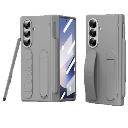 the Z Fold 5 vikbara telefonfodral, telefonfodral med armband och pennfack med skyddsfodral (grå)