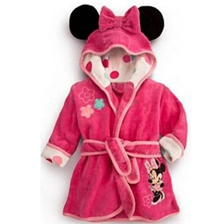 Børne Badekåbe med Hætte Mickey Minnie Dressing Gown Sovepiger Natkjole Pyjamas