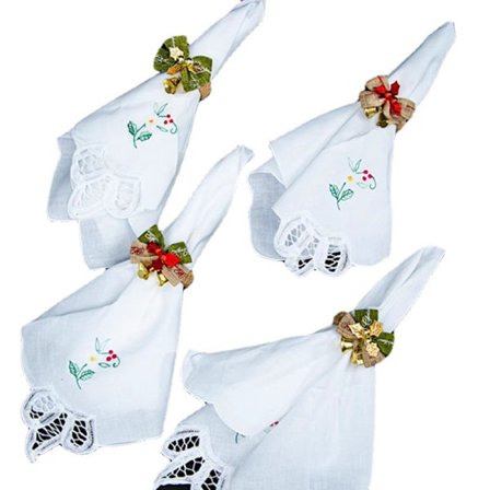 4-delt vestlig mad knap ferie bue serviet ring serviet knap