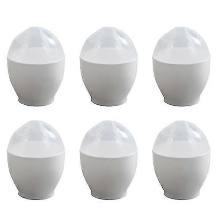 6 st Mikrovågsugn Ångkokt Äggkopp Mini Äggkokare Portabel Äggpocherare För Hemmakök (vit)-Yvan