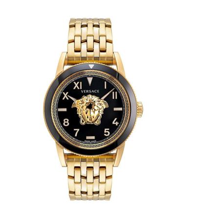 Versace, V-Palazzo Watch Pve 2V003-P0022 Żółty, Mężczyzna, Rozmiar: ONE Size