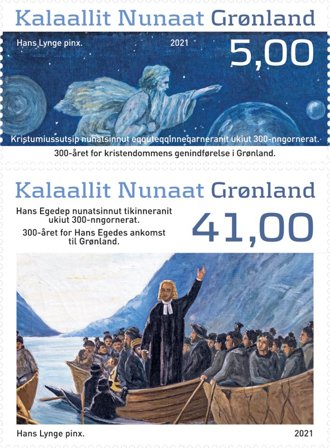 Grønland - Kristendom & Hans Egede - Postfrisk sæt 2v
