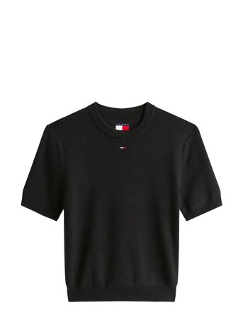 Tjw Essential Ss Sweater Black Tommy Jeans