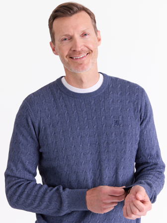 MATCH - Coast genser - Redford - Str. S - Herre - Gensere & Cardigans - Blå - 100% bomull