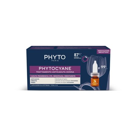 Phyto Trattamenti Specifici Phytocyane Trattamento Anticaduta Donna - Caduta Progressiva 12x5ml - Trattamento Anticaduta Capelli