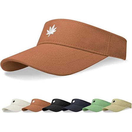 Solhatt Dame-Unisex Visor Cap, Lønneblad Brodert Justerbar