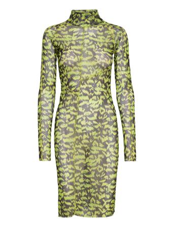 Jersey Mesh Barnau Dress Aop Dresses Bodycon Dresses Grön Mads Nørgaard