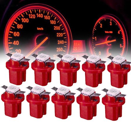 10x T5 B8.5D 5050 SMD Auton kojelaudan LED-polttimot Punainen lisävarusteet