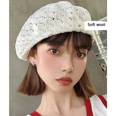 Heklet basker dame Strikket basker Fransk basker Lett strikket lue